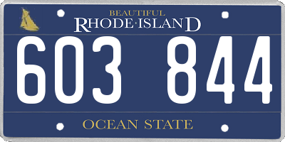 RI license plate 603844