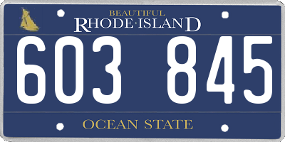 RI license plate 603845