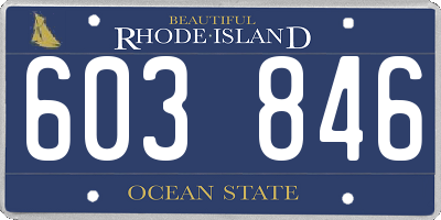 RI license plate 603846