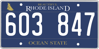RI license plate 603847
