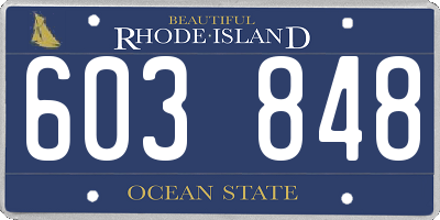 RI license plate 603848