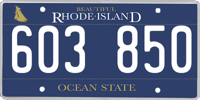 RI license plate 603850