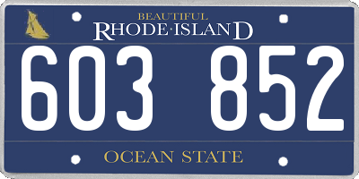 RI license plate 603852