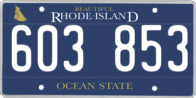 RI license plate 603853
