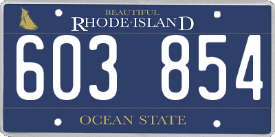 RI license plate 603854