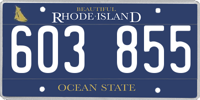 RI license plate 603855