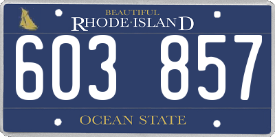 RI license plate 603857