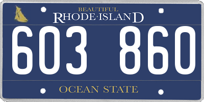 RI license plate 603860