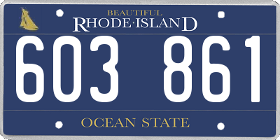RI license plate 603861