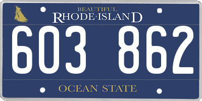 RI license plate 603862