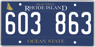 RI license plate 603863