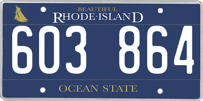 RI license plate 603864