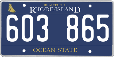 RI license plate 603865