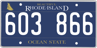 RI license plate 603866