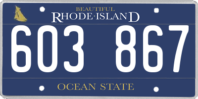 RI license plate 603867