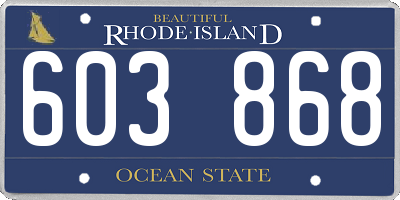 RI license plate 603868