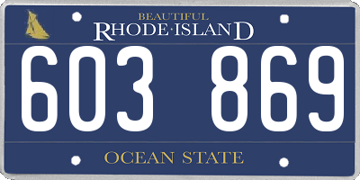RI license plate 603869