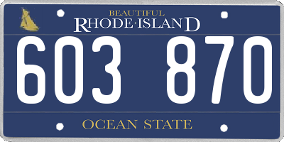 RI license plate 603870
