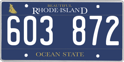 RI license plate 603872