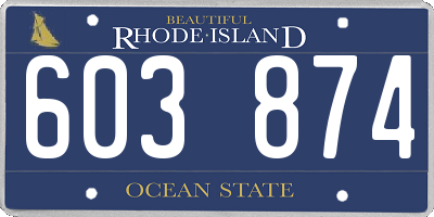 RI license plate 603874
