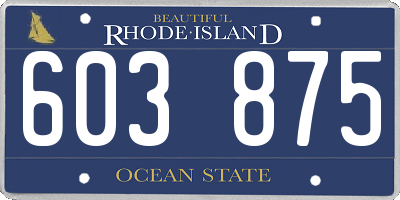 RI license plate 603875
