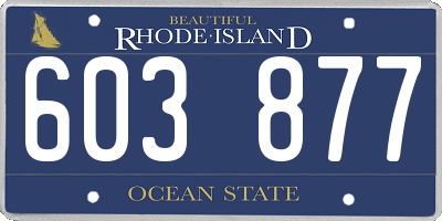 RI license plate 603877