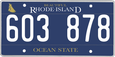 RI license plate 603878