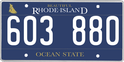 RI license plate 603880