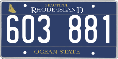 RI license plate 603881