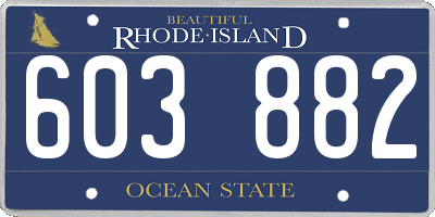 RI license plate 603882