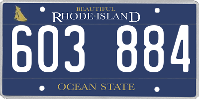 RI license plate 603884