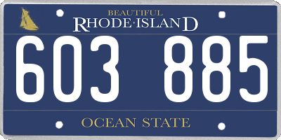 RI license plate 603885