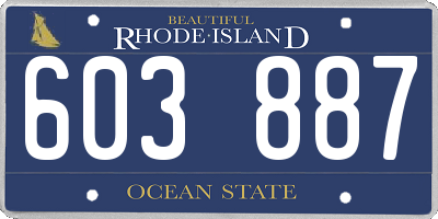 RI license plate 603887