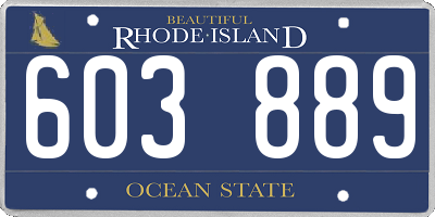 RI license plate 603889