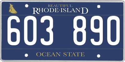 RI license plate 603890