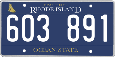 RI license plate 603891