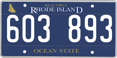 RI license plate 603893