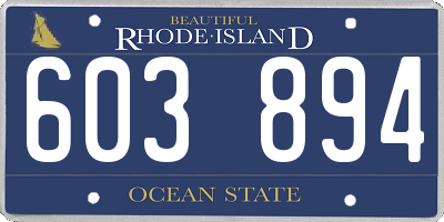 RI license plate 603894