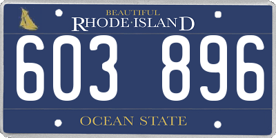 RI license plate 603896