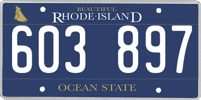 RI license plate 603897