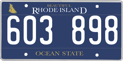 RI license plate 603898