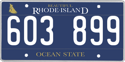 RI license plate 603899