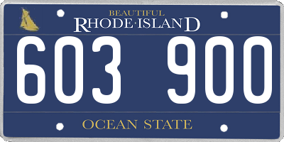 RI license plate 603900