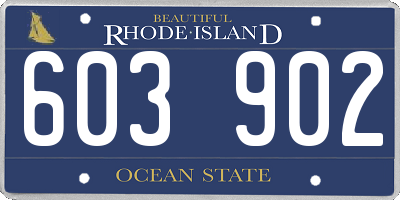 RI license plate 603902