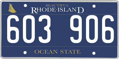 RI license plate 603906