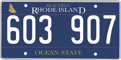 RI license plate 603907