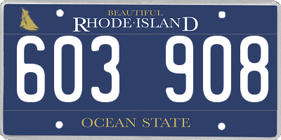 RI license plate 603908