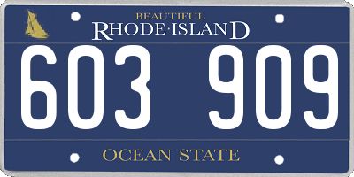 RI license plate 603909