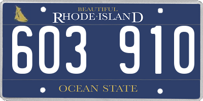 RI license plate 603910