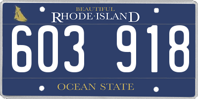 RI license plate 603918